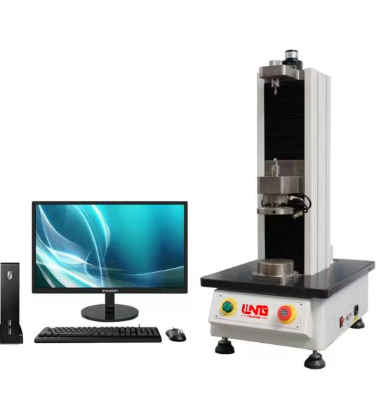Desktop microcomputer controlled spring tension and compression testing machine