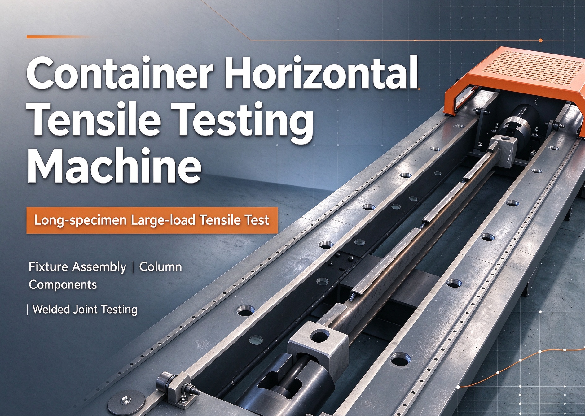 The horizontal tensile testing machine for container components completes the assembly and debugging, which helps the safety inspection of container structures.